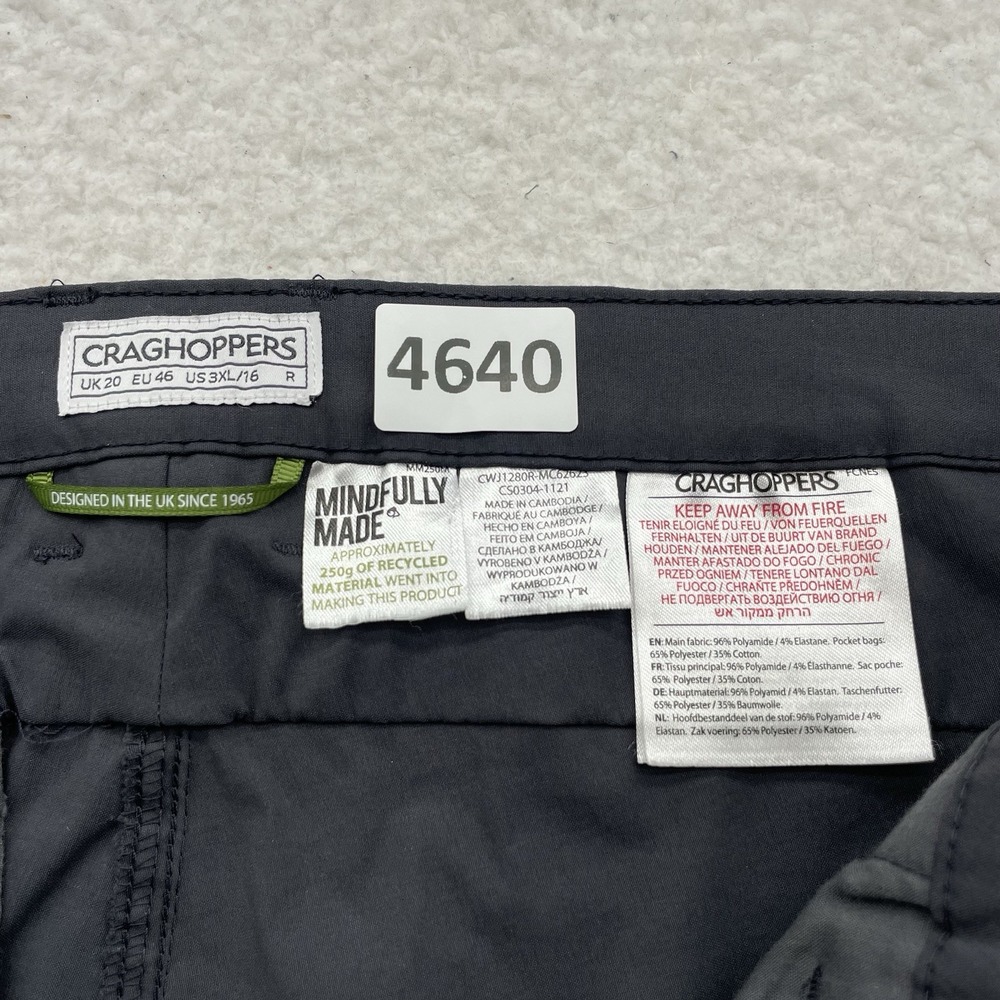 Craghoppers Pants Womens 3XL 16 Kiwi Pro II Gray Hiking Outdoors Zip Pockets - Picture 11 of 11
